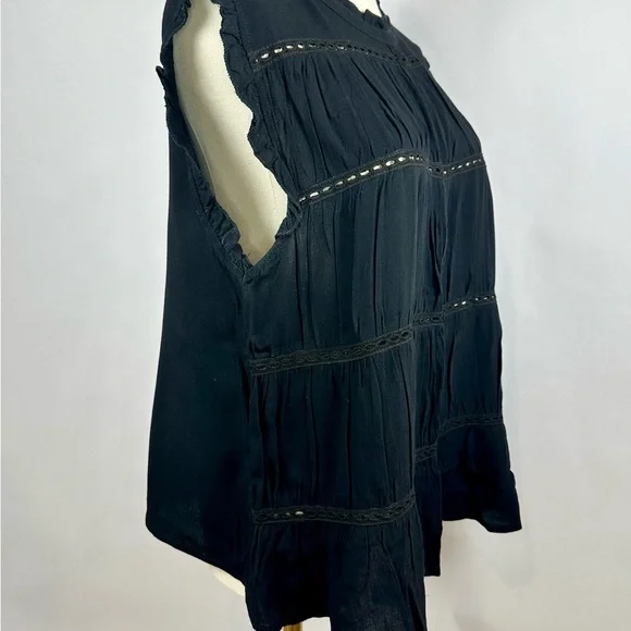 Grade & Gather Sleeveless Blouse, Black, Size L - Picture 3 of 7